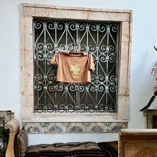 TEE-shit crop oversize couleur camel -"CHAMS"