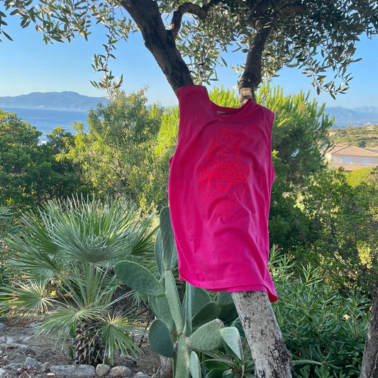 TEE- SHIRT BIKER - "' GRI GRI "- FUSHIA