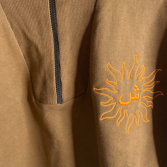 Sweat Shirt Zip avec col camionneur Terracota