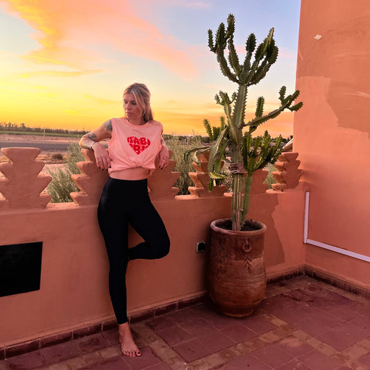 TEE-SHIRT BIKER - PINK - HEART " HABIBI" - FLUO