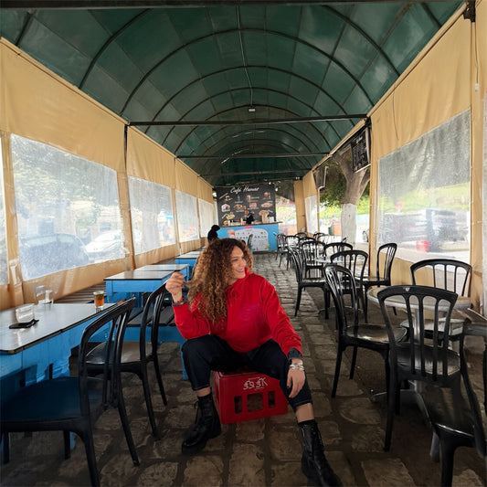 Sweat Shirt Hoodie - Rouge - Broderie