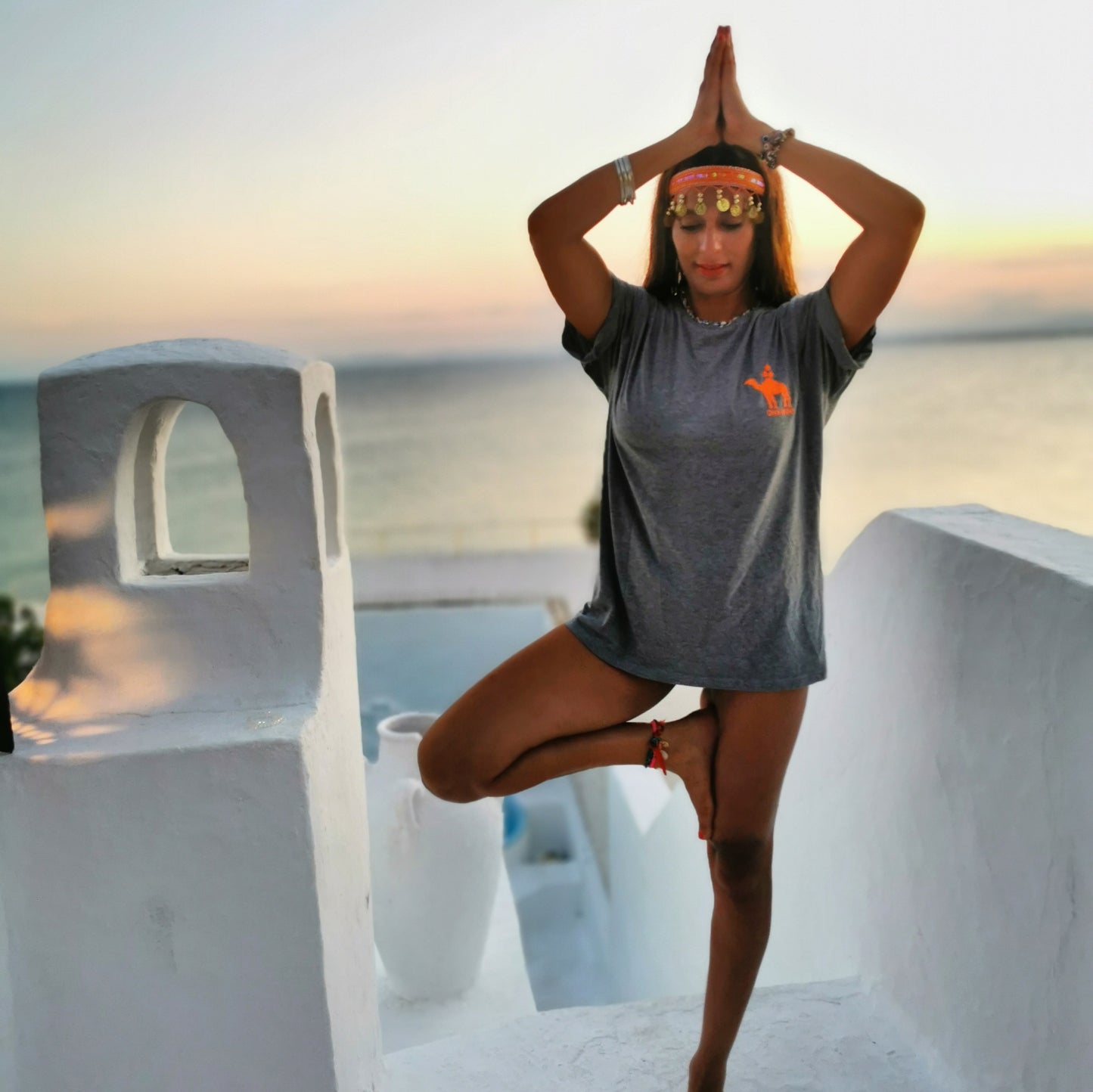 TEE- SHIRT - GREY-"CAMEL"- UNISEX