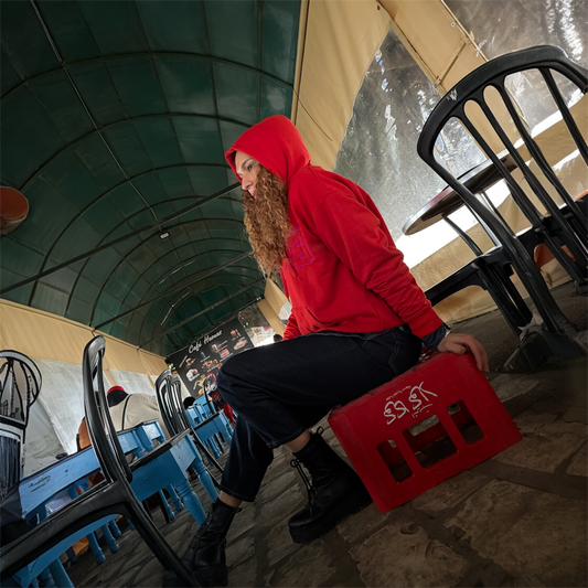 Sweat Shirt Hoodie - Rouge - Broderie