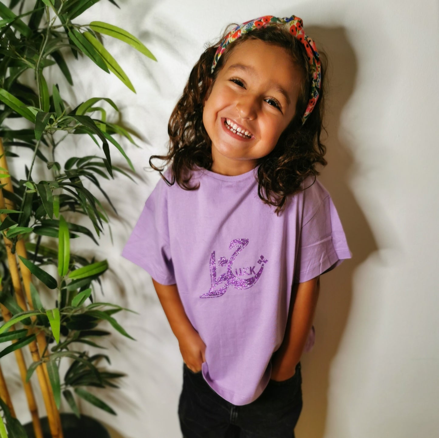 TEE- LILAC - "LUCK"- KIDS