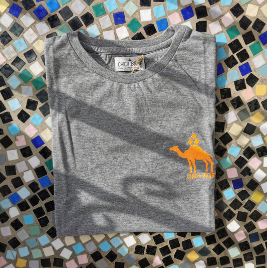 TEE- SHIRT - GREY-"CAMEL"- UNISEX