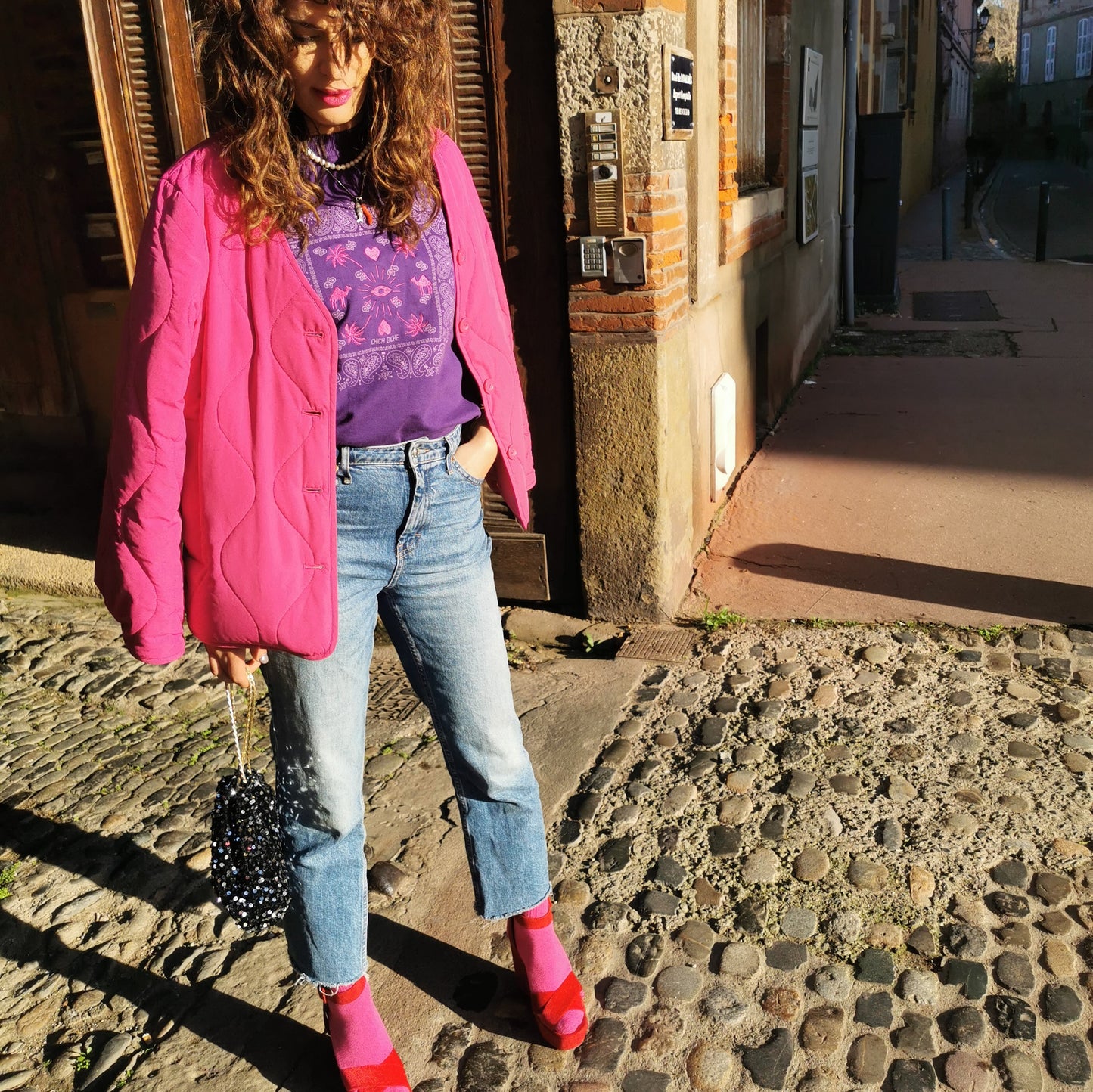 SWEAT SHIRT- PURPLE - "LA MEDITERRANEE"
